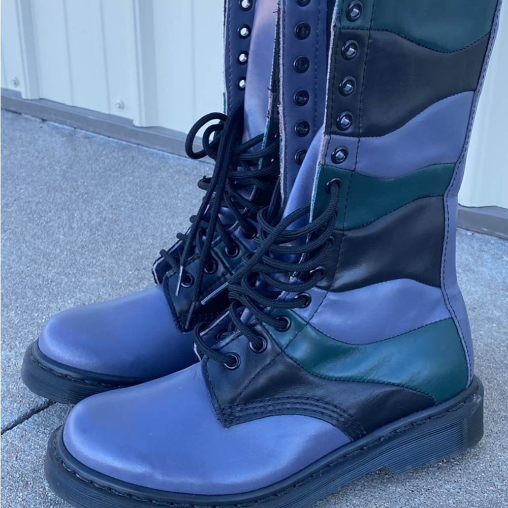 Dr. Martens Women's Nina Combat Boots - Black and Purple